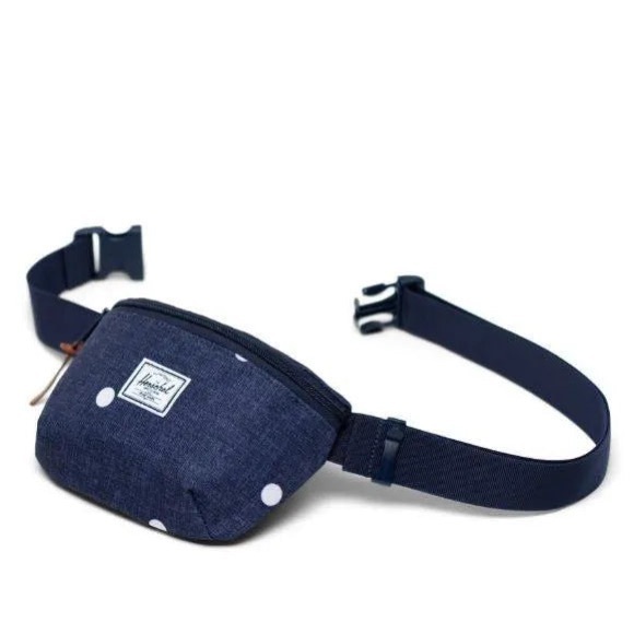 Herschel Supply Co. Fourteen Hip Pack Navy White Polka Dot Fanny Pack Waist Bag - Picture 1 of 10